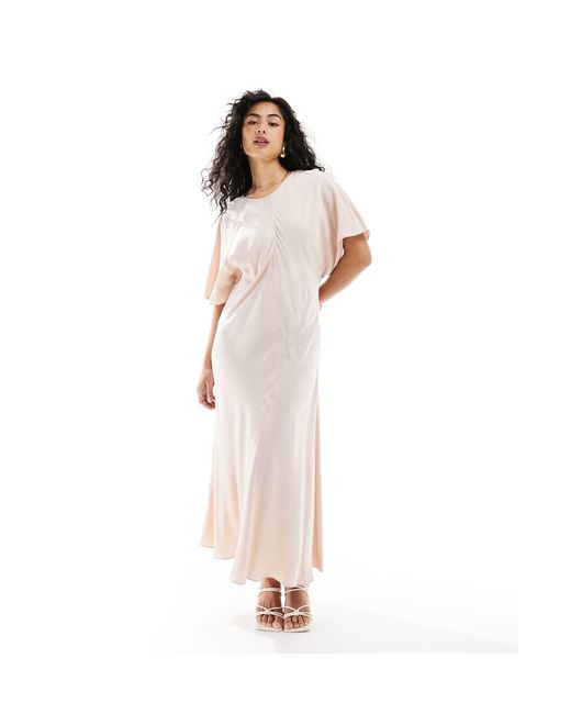 & Other Stories White Midi Dress With Seamed Panel Detail