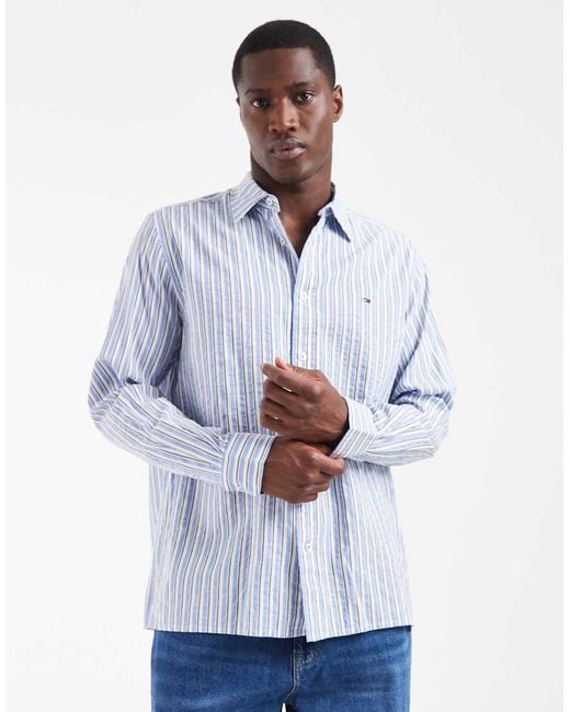 Tommy Hilfiger White Relaxed Fit Seersucker Shirt for men