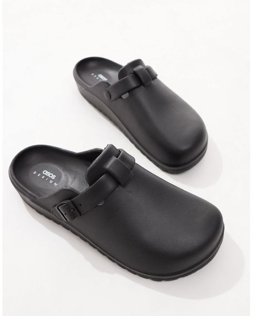 ASOS – clog-mules-sandalen in Black für Herren