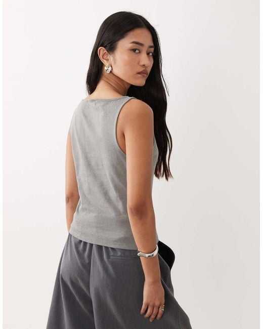 Mango Gray Boat Neck Waistcoat