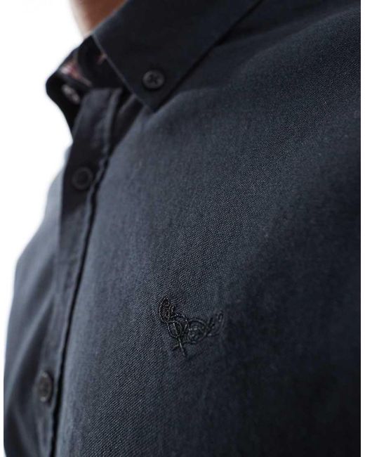Threadbare Blue Long Sleeve Shirt for men