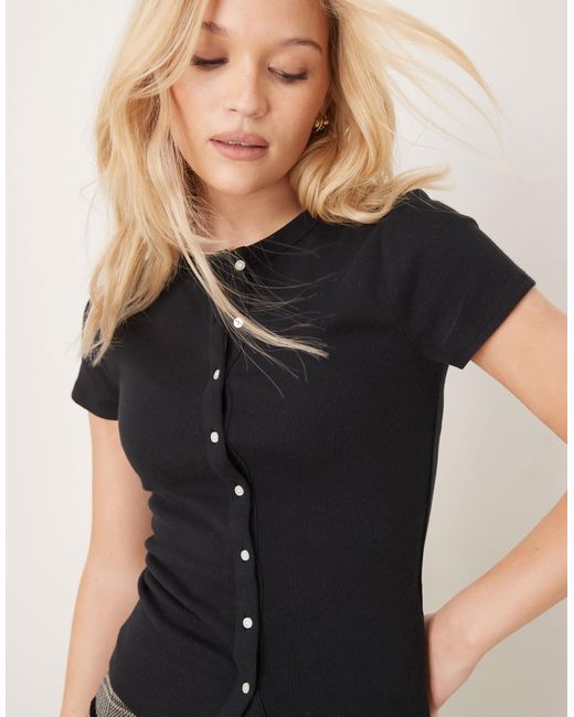 Abercrombie & Fitch Black – geripptes oberteil