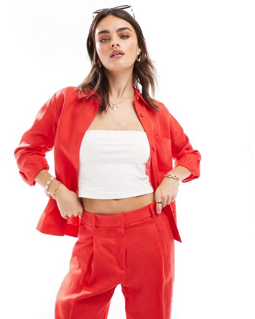 Mango Red – leinen-hemd