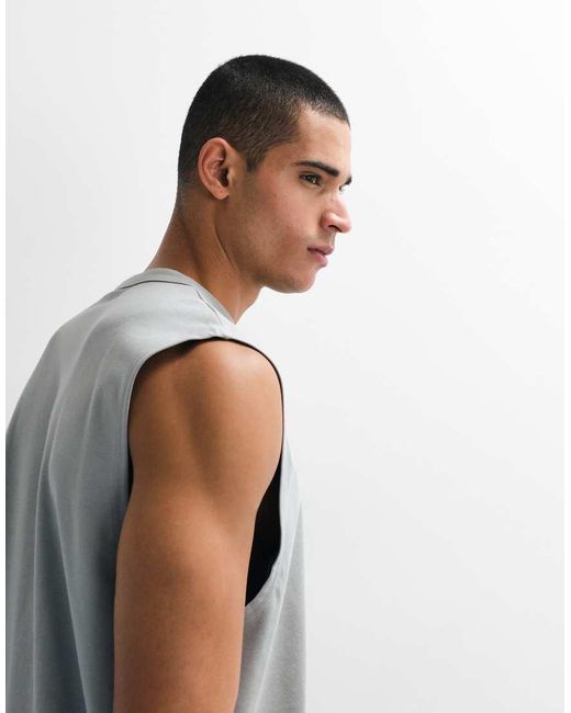 ASOS Gray Breathemaxtm Heavyweight Oversized Tank for men