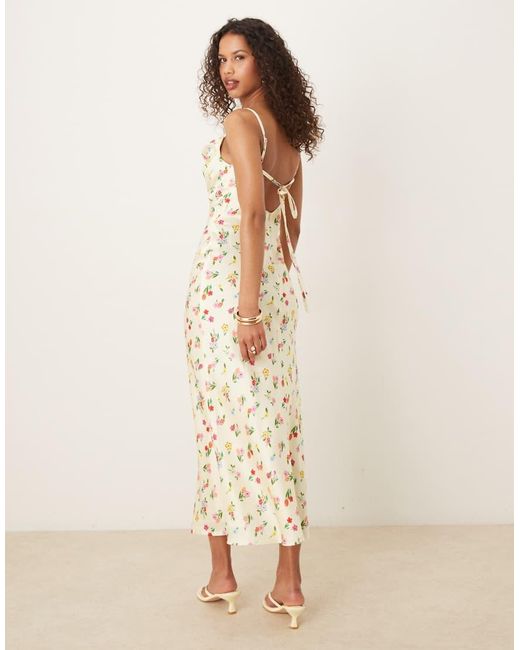 OMNES Natural Belle Floral Open Back Maxi Dress