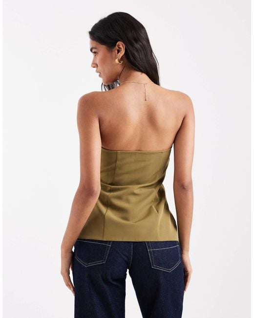 ASOS Multicolor Button Front Bandeau Top