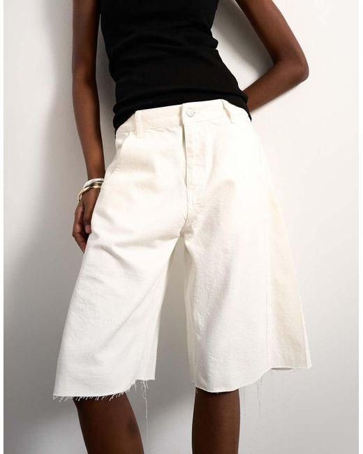 TOPSHOP Natural Denim Barrel Jort