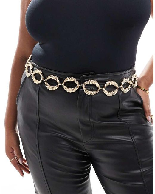 ASOS Black Curve Textured Chain Link Chunky Belt