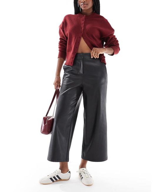 New Look Red Pu Patch Pocket Trousers