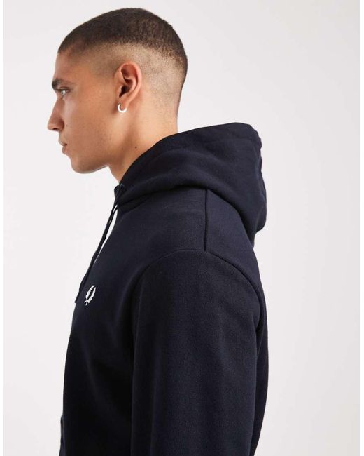 Fred Perry Blue Monogram Hoodie for men