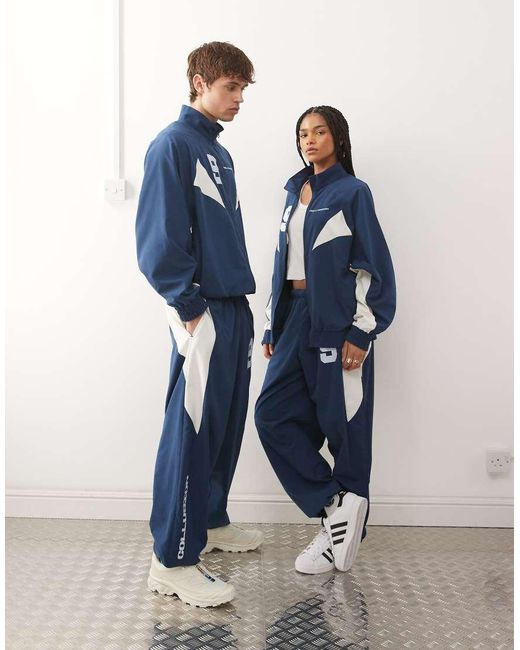Collusion Blue Unisex Graphic Nylon Track Top