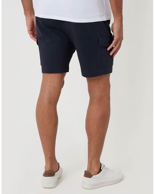 Threadbare Blue Shorter Length Stretch Cargo Shorts for men