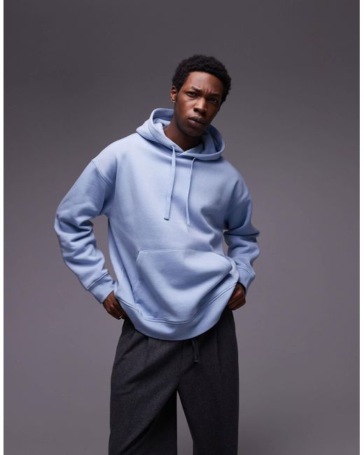 Topman – oversize-kapuzenpullover in Blue für Herren