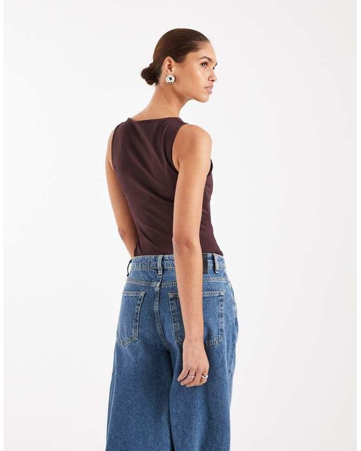 ASOS Blue Super Sculpting Boat Neck Bodysuit