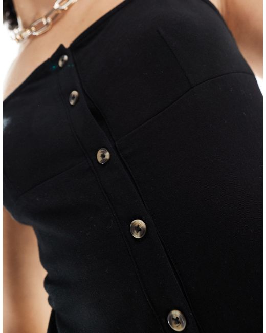 ASOS Black Horn Button Cami Vest