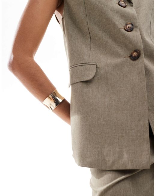 Miss Selfridge Green Co-Ord Tailored Longline Waistcoat