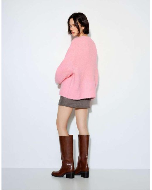 Pull&Bear Pink Round Neck Jumper