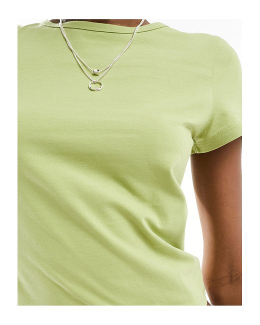 Camiseta con diseño encogido Monki de color Green