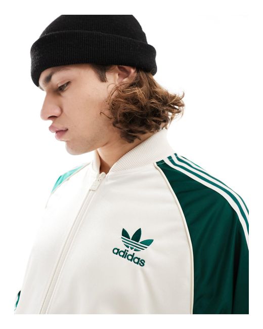 Superstar - giacca sportiva sporco e verde di Adidas Originals in Blue da Uomo