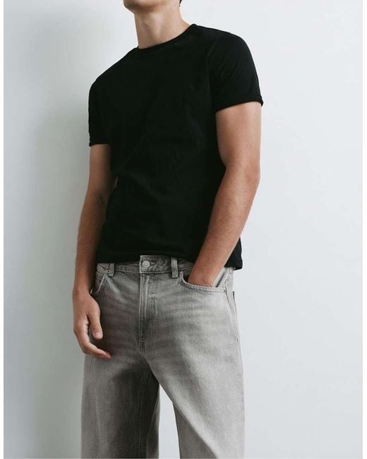 Pull&Bear Gray Straight-Leg Jeans for men