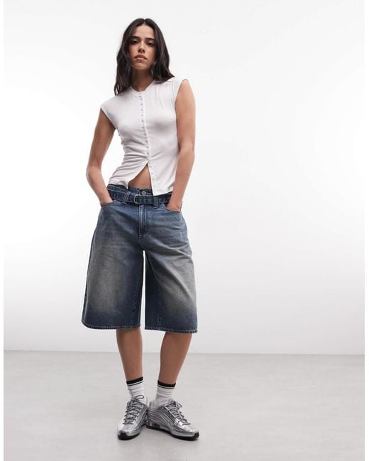 Weekday White Button Front Top