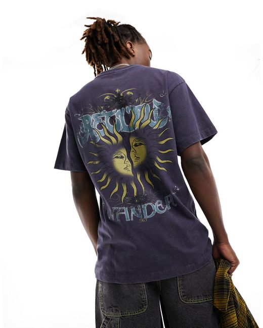 T-shirt oversize style skateur avec imprimé céleste mystique - marine Reclaimed (vintage) pour homme en coloris Blue