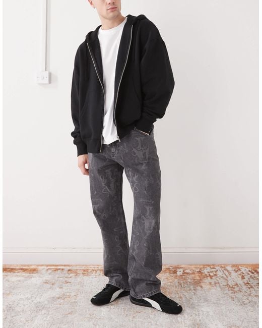 Vertere Berlin Black Snakebite Loose Fit Denim Jeans for men