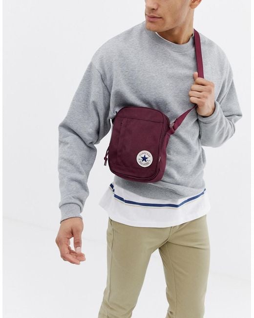 Converse Canvas Chuck Taylor Patch Crossbody Bag In Burgundy in Red for Men  | Lyst