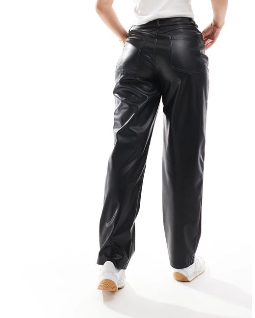 Hourglass - pantalon droit en similicuir ASOS en coloris Black