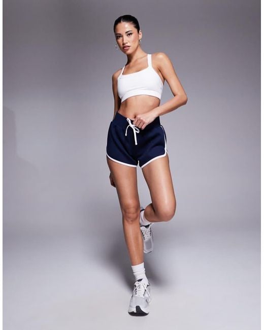 4505 Blue Retro Micro Jersey Running Shorts