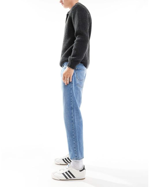 Jack & Jones – mark – verkürzte straight jeans in Blue für Herren