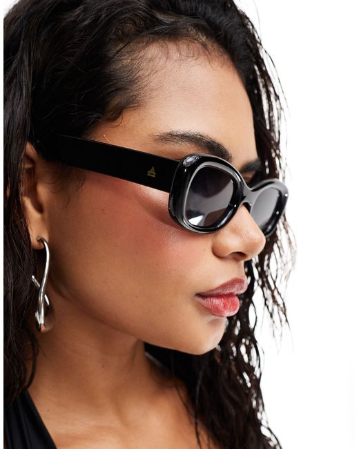 Calisto - occhiali da sole ovali neri di Aire in Black