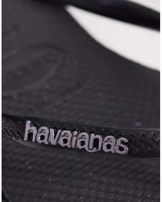 Havaianas Blue Slim Point Glitter Flip Flops