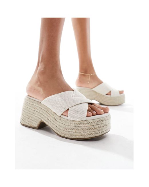 ASOS Natural Toy Cross Strap Wedges