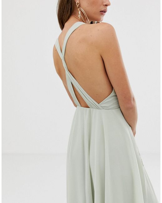 pearl embellished midi dress