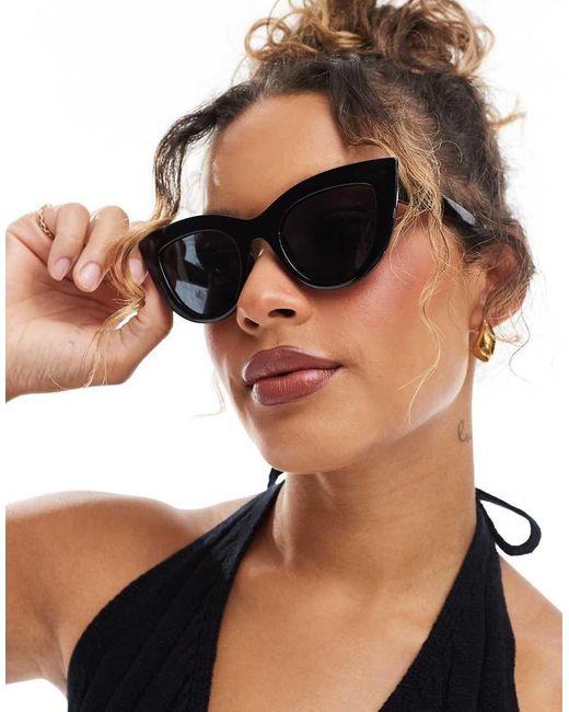 Pieces Black Cat Eye Sunglasses