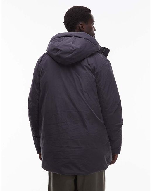 ARKET Blue Minimal Down Hooded Padded Jacket for men