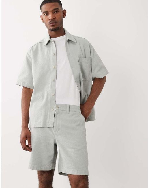 Boss White Denim Shorts for men