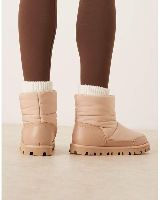 ASOS Natural Audrey Nylon Snow Boots
