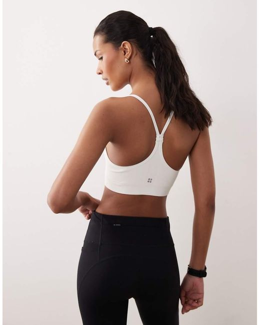 Sweaty Betty White Spirit Restored Seamless Yoga Bra