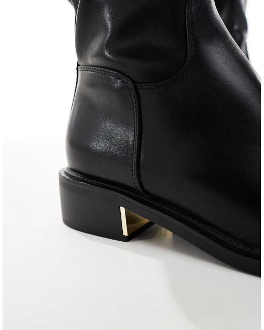 SEQWL Black Latte Buckle Detail Riding Boots