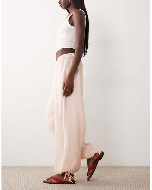 Gina Tricot Pink Sheer Balloon Trousers