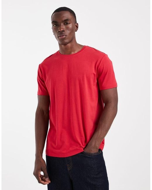 Panos Emporio Red Bamboo Cotton Crew Tee for men