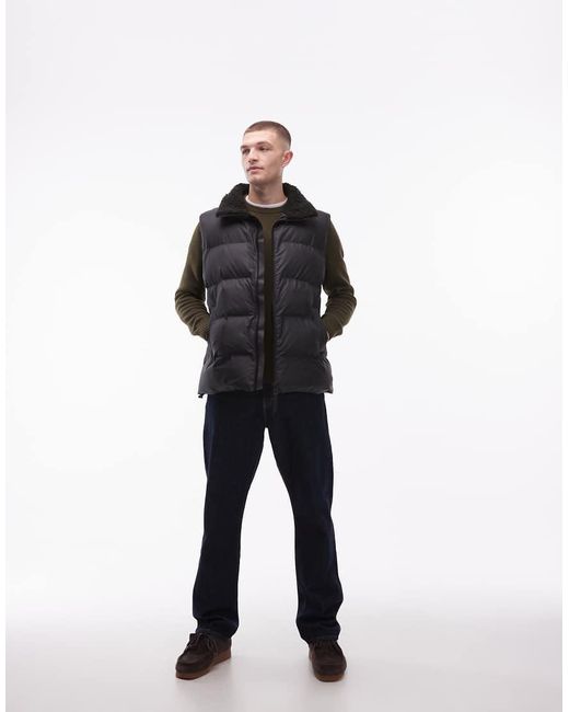 Rains Blue 17220 Alta Zip Through Fleece Lined Puffer Waterproof Gilet for men