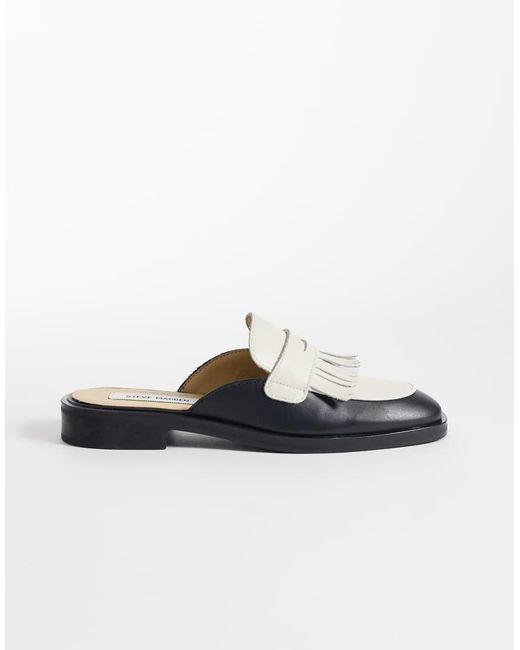 Steve Madden White Nanette Mule Loafers