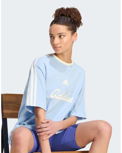 Adidas Originals Blue Lux Tiro Loose Graphic T-shirt