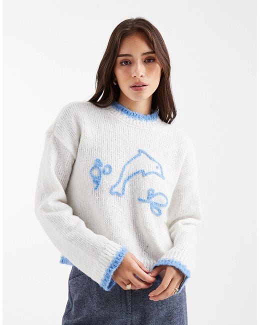 Pieces White – strickpullover