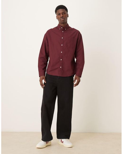 ASOS Red 90S Oversized Oxford Shirt for men