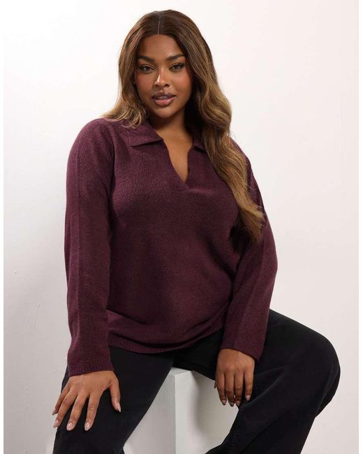 Yours Clothing Collared Knitted Jumper