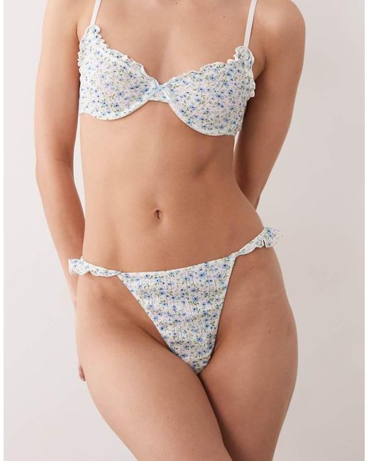 Wild Lovers Natural Lison Floral Ruffle French Brief